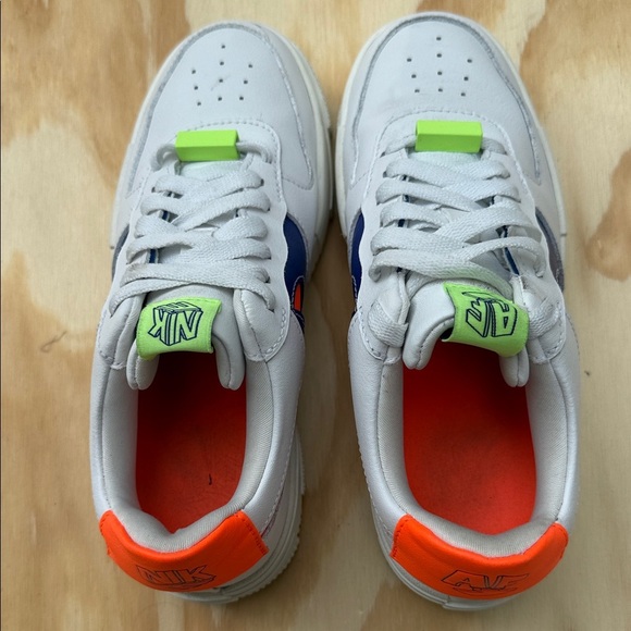 Nike Air Force 1 Pixel White Concord Crimson Size 6.5 - Picture 5 of 14